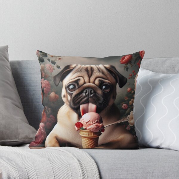 Item preview, Pug eating ice cream designed and sold by VJCreativeS.