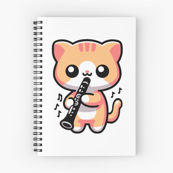 Item preview, Cute Cat Bass Clarinet Cartoon designed and sold by PMCreative.