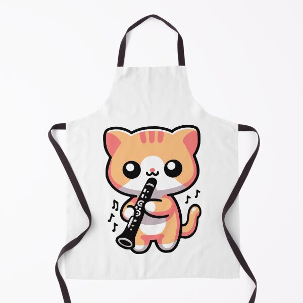 Item preview, Cute Cat Bass Clarinet Cartoon designed and sold by PMCreative.
