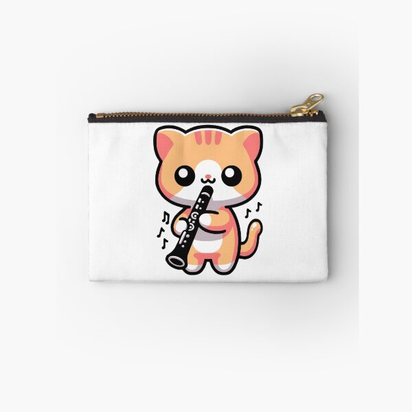 Item preview, Cute Cat Bass Clarinet Cartoon designed and sold by PMCreative.