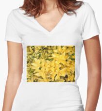 “Yellow's Delight”, Photo Artwork Women's Fitted V-Neck T-Shirt