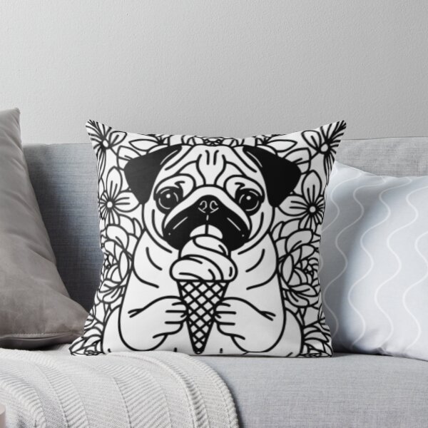 Item preview, Cute pug eating ice cream designed and sold by VJCreativeS.