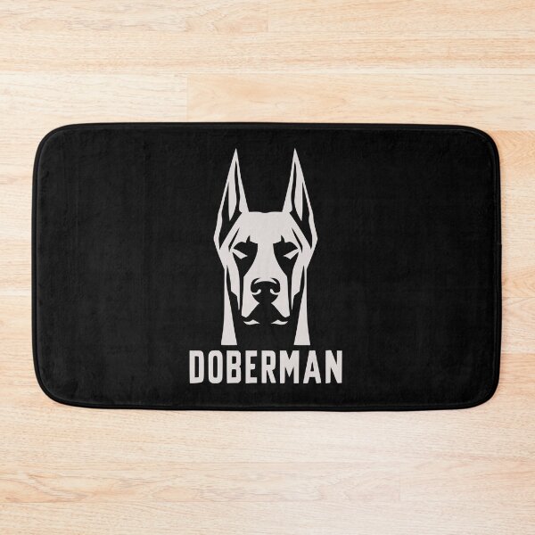 Item preview, Doberman dog geometric art, pop art, minimalist black and white illustration designed and sold by CutOriginalArt.