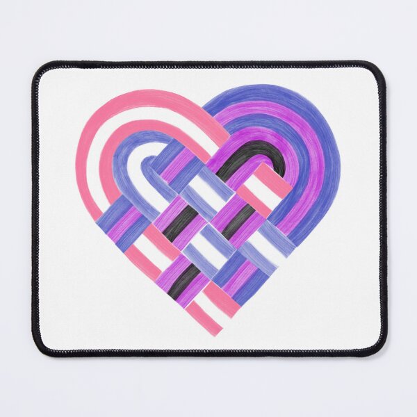 Item preview, Woven Heart Genderfluid Pride Flag Pink Blue Purple Black designed and sold by JoyfulJen.