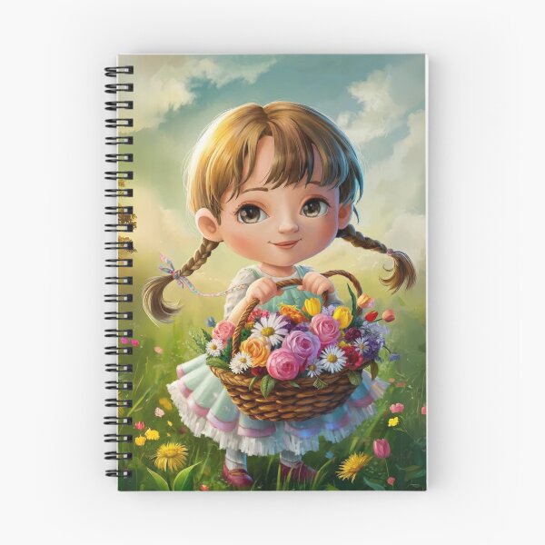 Item preview, girl with long hair braided holding a flower basket designed and sold by JRPicArt1.