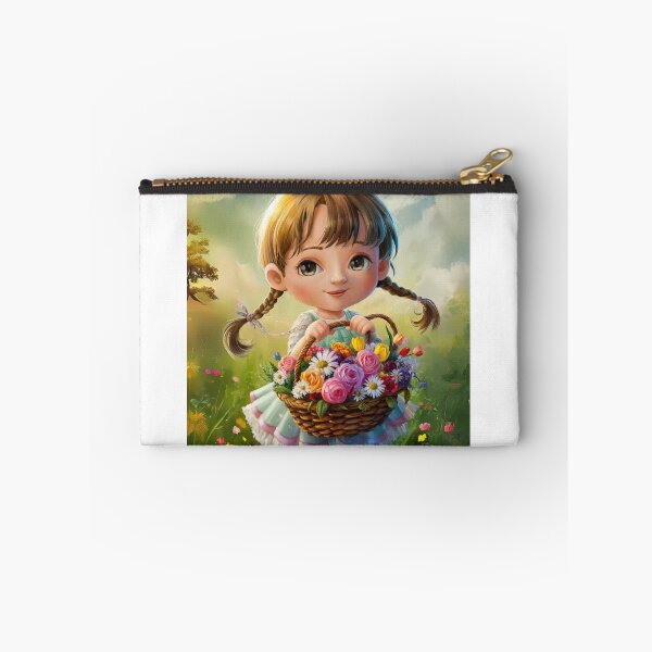 Item preview, girl with long hair braided holding a flower basket designed and sold by JRPicArt1.