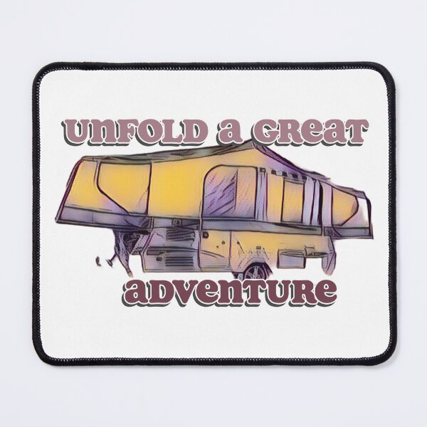 Item preview, Unfold a Great Adventure Yellow and Purple Folding Caravan designed and sold by BeccaAelishe.