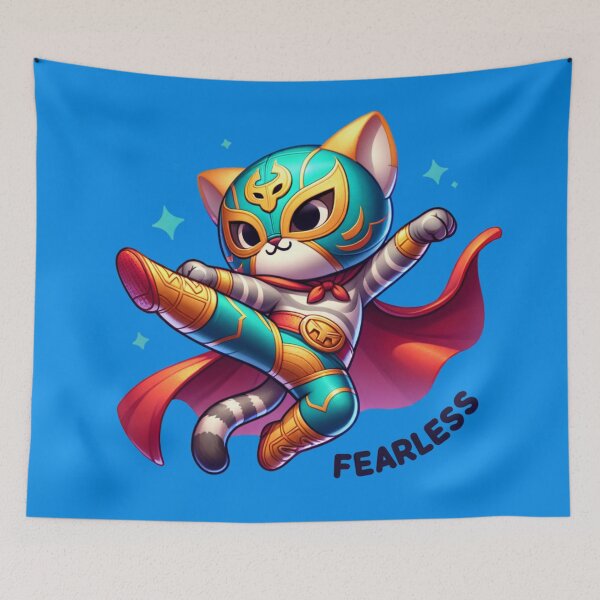 Artikelvorschau, Cat Luchador Furchtloser Tritt entworfen und verkauft von sparsonboutique.