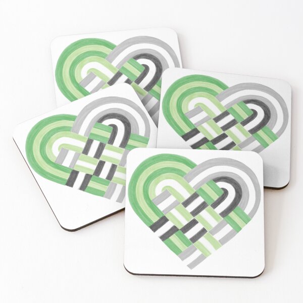 Item preview, Woven Heart Aro Aromantic Pride Flag Green Gray Black designed and sold by JoyfulJen.