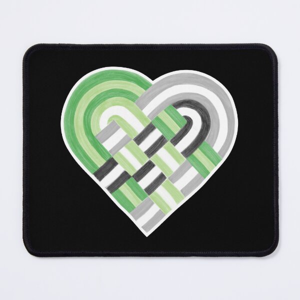 Item preview, Woven Heart Aro Aromantic Pride Flag Green Gray Black designed and sold by JoyfulJen.