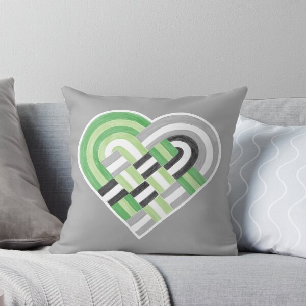 Item preview, Woven Heart Aro Aromantic Pride Flag Green Gray Black designed and sold by JoyfulJen.