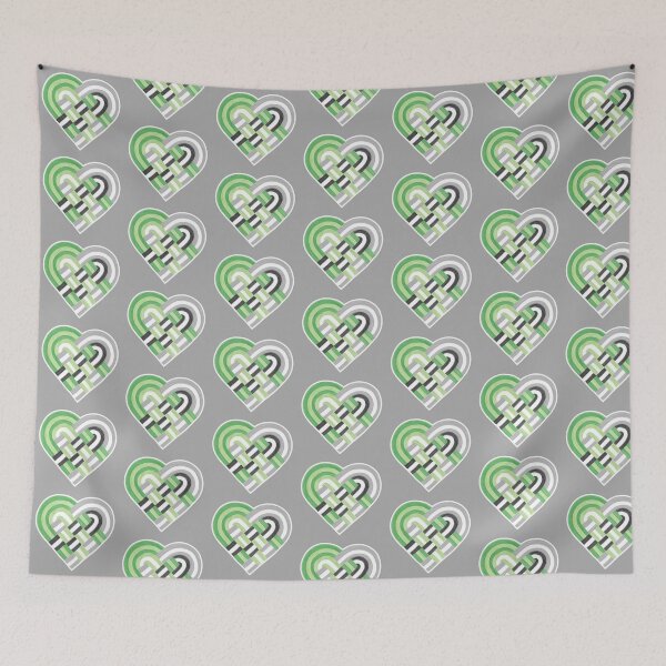 Item preview, Woven Heart Aro Aromantic Pride Flag Green Gray Black designed and sold by JoyfulJen.