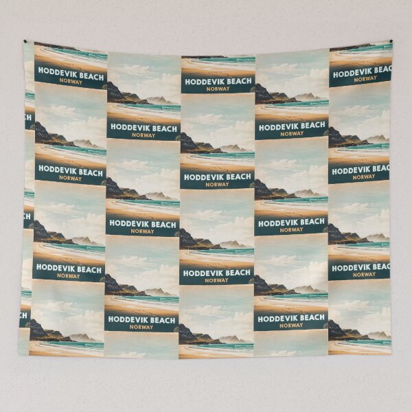 Item preview, Hoddevik beach norway travel poster designed and sold by TerradVents.