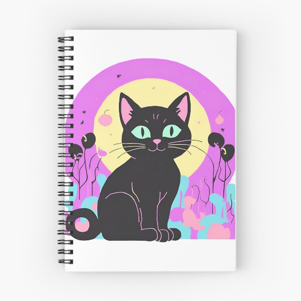 Item preview, aesthetic black cat colorful designed and sold by Catophile.