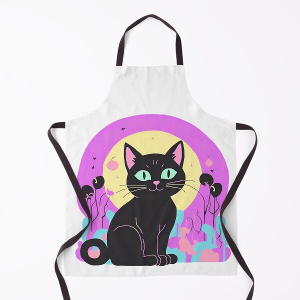 Item preview, aesthetic black cat colorful designed and sold by Catophile.