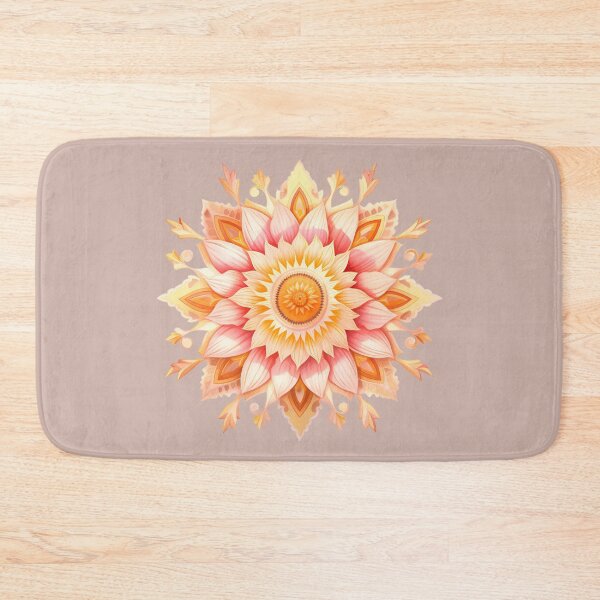 Item preview, Orange Floral Mandala Abstract Flower Botanical designed and sold by CozyLightsStore.
