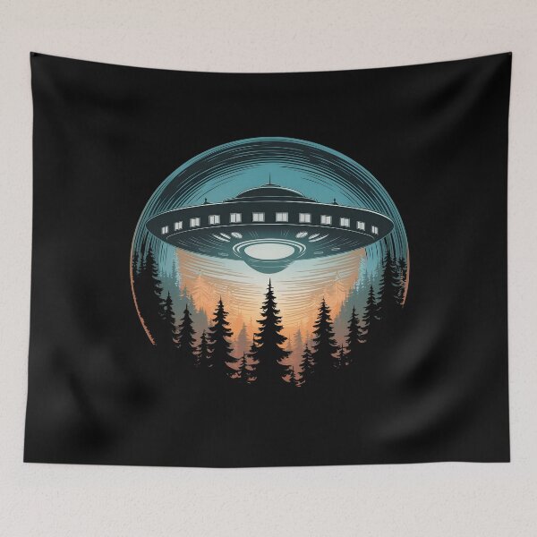 Artikelvorschau, Retro UFO Wald entworfen und verkauft von VerdePlantTees.