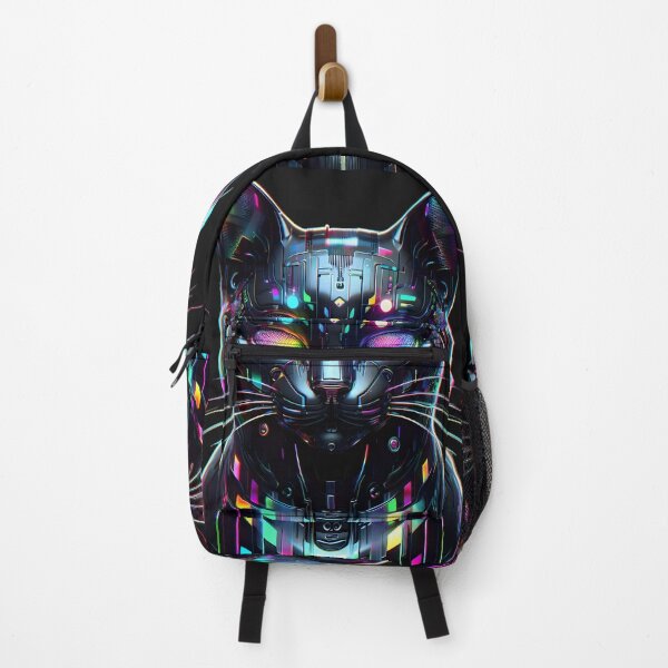 Item preview, Glitchy Cybercat in Neon Wonderland designed and sold by AI-Only Creations.