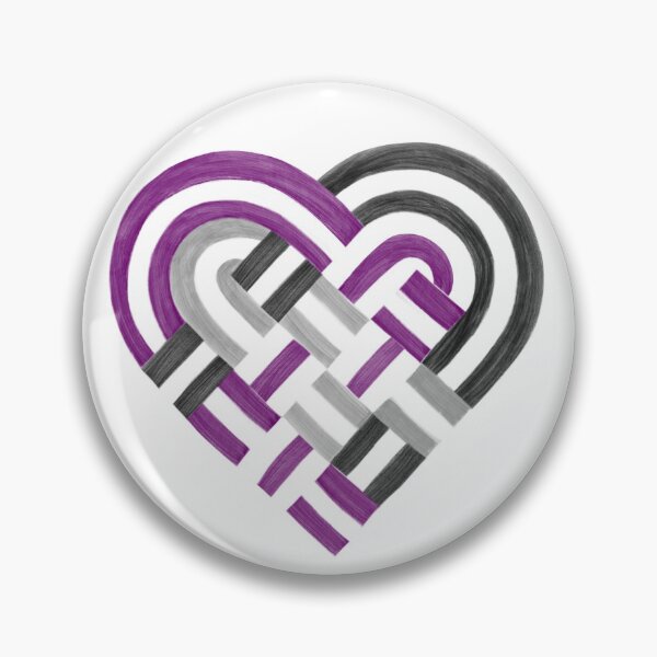 Item preview, Woven Heart Ace Asexual Pride Flag Purple Gray Black designed and sold by JoyfulJen.