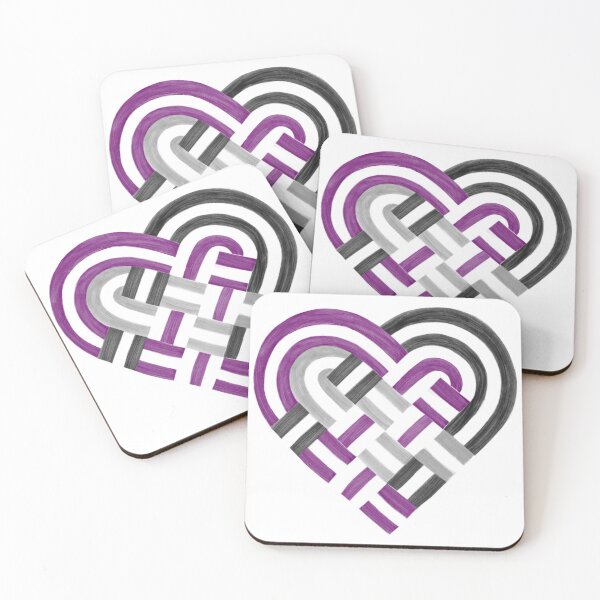 Item preview, Woven Heart Ace Asexual Pride Flag Purple Gray Black designed and sold by JoyfulJen.