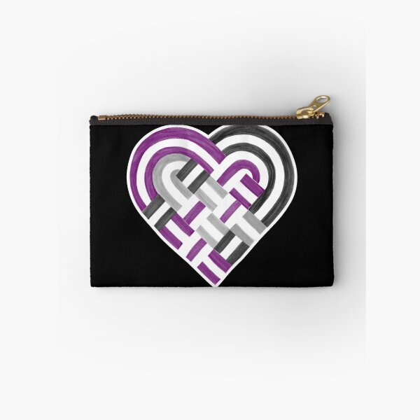 Item preview, Woven Heart Ace Asexual Pride Flag Purple Gray Black designed and sold by JoyfulJen.
