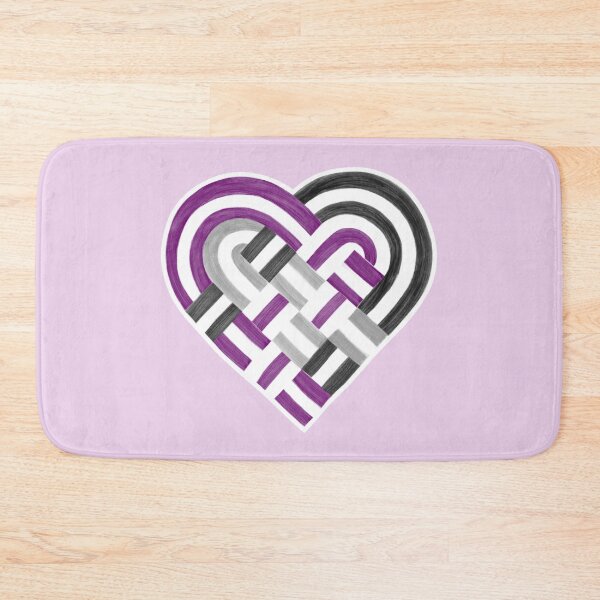 Item preview, Woven Heart Ace Asexual Pride Flag Purple Gray Black designed and sold by JoyfulJen.