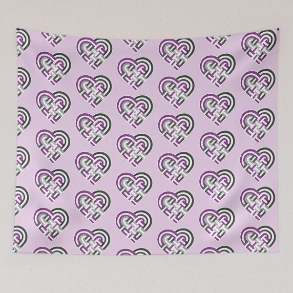 Item preview, Woven Heart Ace Asexual Pride Flag Purple Gray Black designed and sold by JoyfulJen.
