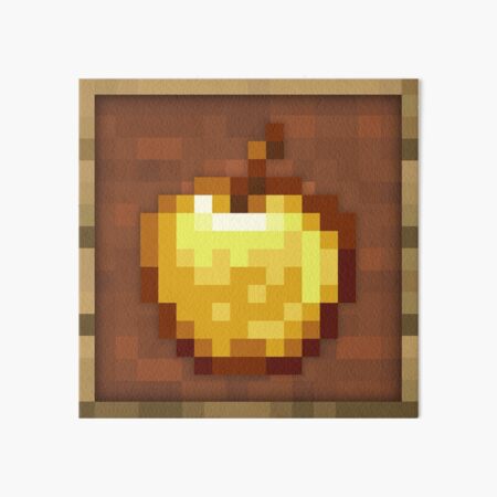 Vista previa del artículo con la obra «Marco de artículo de manzana dorado Minecraft», diseñado y vendido por Kubala Designs.