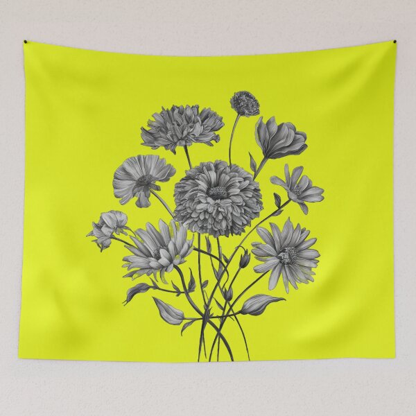 Item preview, Flowers. A bouquet of wild flowers.Fluorescent yellow. Neon designed and sold by MagelliShop.