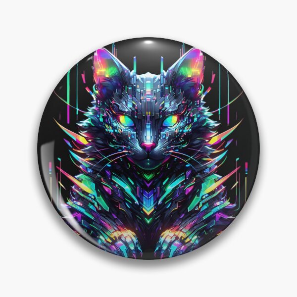 Artikelvorschau, Cybercats Neon-Glitch-Abenteuer entworfen und verkauft von AI-Only Creations.