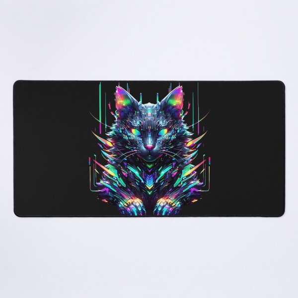 Item preview, Cybercat's Neon Glitch Adventure designed and sold by AI-Only Creations.