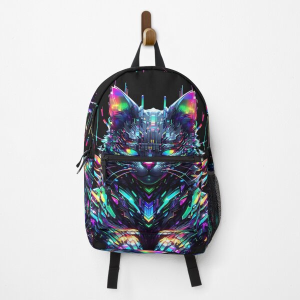 Item preview, Cybercat's Neon Glitch Adventure designed and sold by AI-Only Creations.