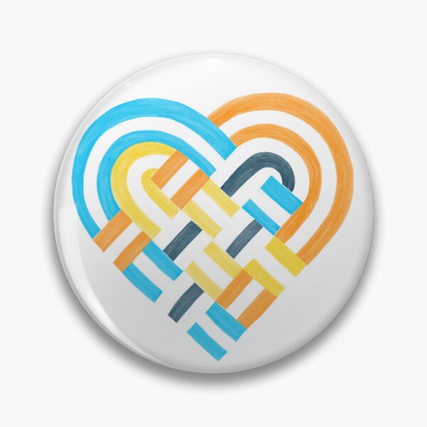 Item preview, Woven Heart AroAce Pride Flag Orange Yellow Blue designed and sold by JoyfulJen.