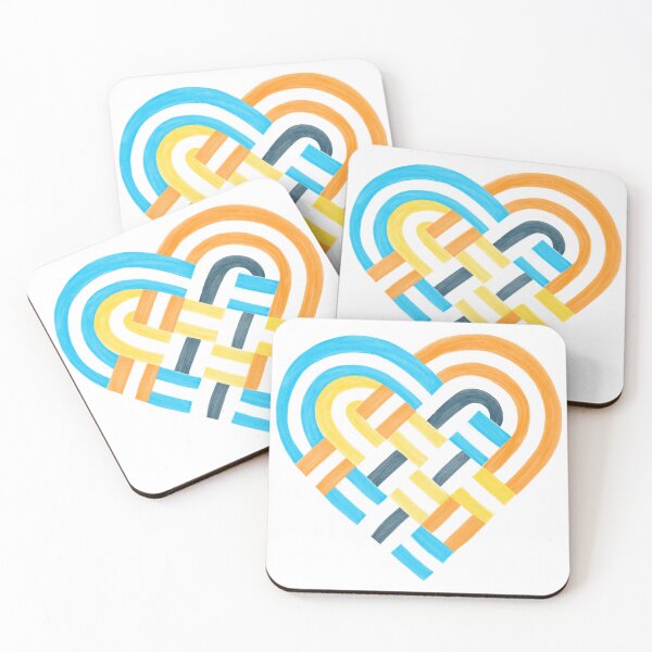 Item preview, Woven Heart AroAce Pride Flag Orange Yellow Blue designed and sold by JoyfulJen.