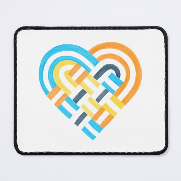 Item preview, Woven Heart AroAce Pride Flag Orange Yellow Blue designed and sold by JoyfulJen.