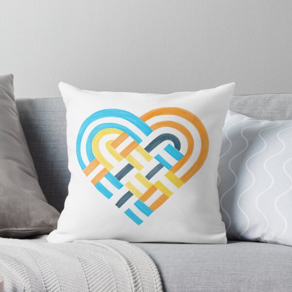 Item preview, Woven Heart AroAce Pride Flag Orange Yellow Blue designed and sold by JoyfulJen.
