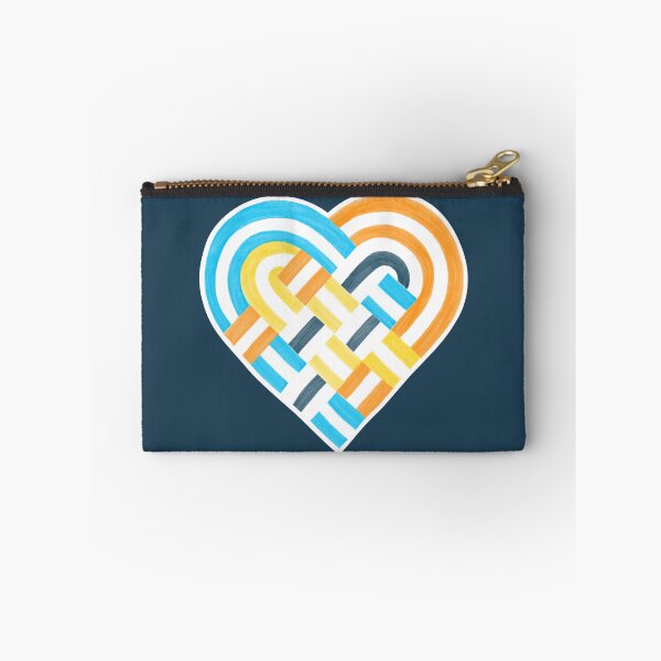 Item preview, Woven Heart AroAce Pride Flag Orange Yellow Blue designed and sold by JoyfulJen.