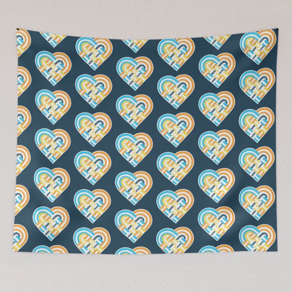 Item preview, Woven Heart AroAce Pride Flag Orange Yellow Blue designed and sold by JoyfulJen.