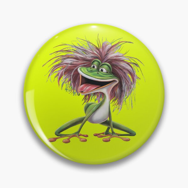 Item preview, Funny frog with ruffled har.Fluorescent yellow.Neon designed and sold by MagelliShop.
