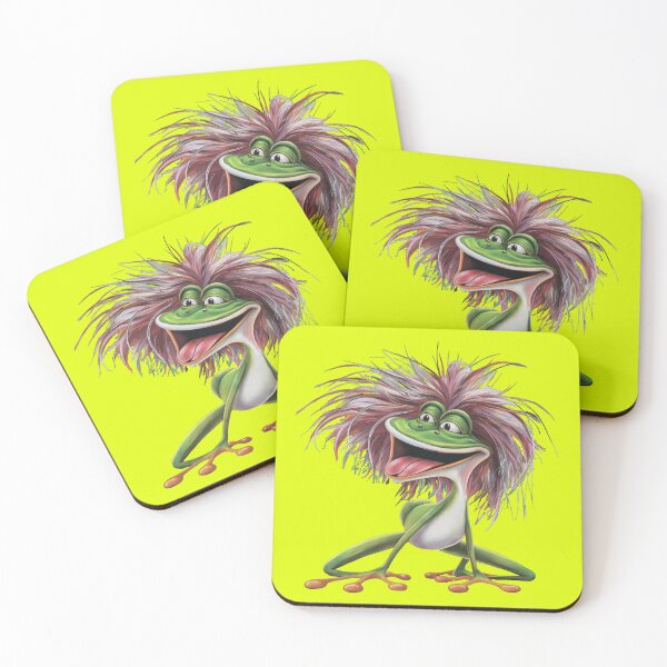 Item preview, Funny frog with ruffled har.Fluorescent yellow.Neon designed and sold by MagelliShop.