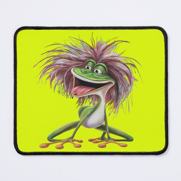 Item preview, Funny frog with ruffled har.Fluorescent yellow.Neon designed and sold by MagelliShop.