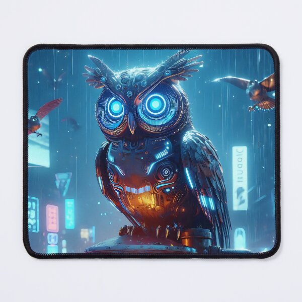 Item preview, Cyberpunk Owl designed and sold by LvlUpPrints.