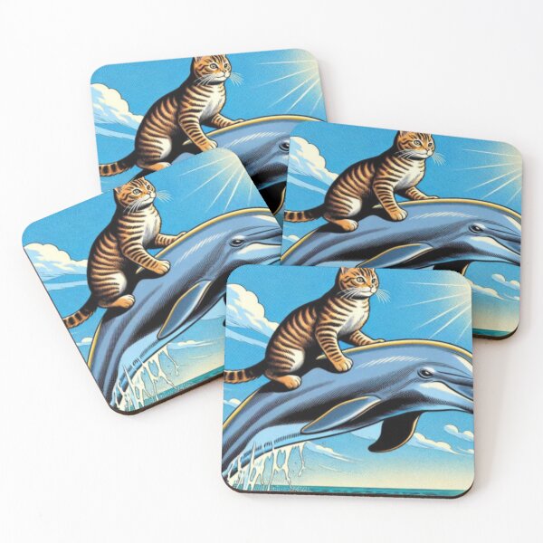 Artikelvorschau, Eine Katze mit einem Delphin. entworfen und verkauft von MihajloN.