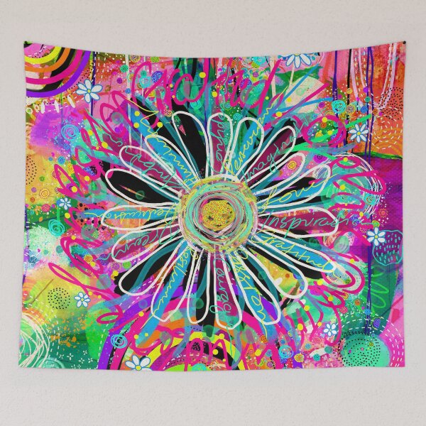 Item preview, Positive Words - Funky Floral Eclectic Abstract designed and sold by FeralLaFemme.