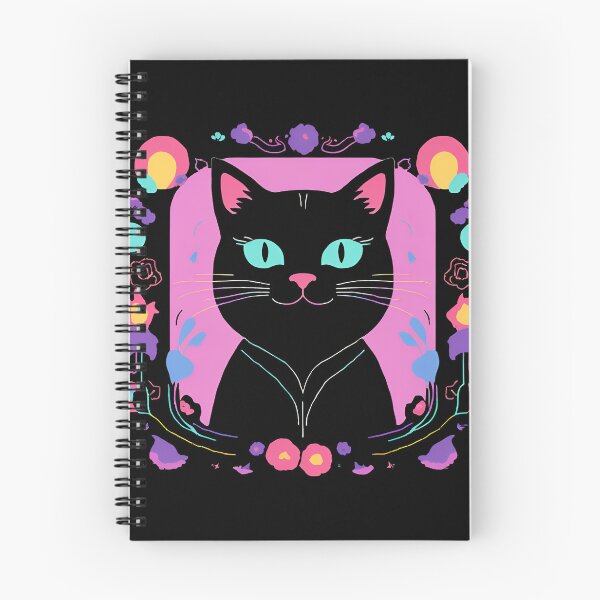 Item preview, aesthetic black cat colorful designed and sold by Catophile.