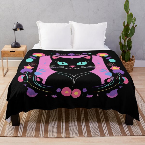 Item preview, aesthetic black cat colorful designed and sold by Catophile.