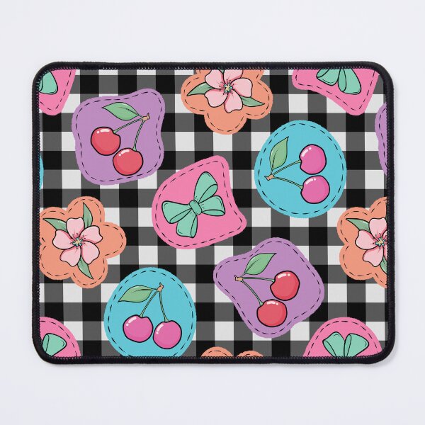 Item preview, Cherry Blossom Patchwork on Gingham Seamless Pattern designed and sold by CreativeDraws42.