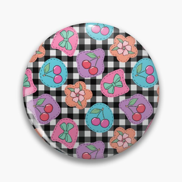 Item preview, Cherry Blossom Patchwork on Gingham Seamless Pattern designed and sold by CreativeDraws42.