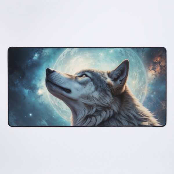 Item preview, Wolf staring at the vast of the night sky designed and sold by CreativPurpose.