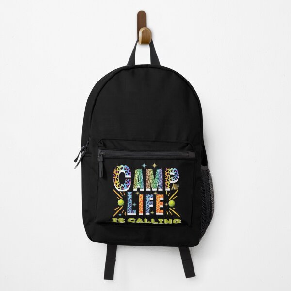 Item preview, Camp Life Is Calling, Summer Campers Colorful Retro Vintage Leopard Skin Typographic Design designed and sold by Raise2Shine.